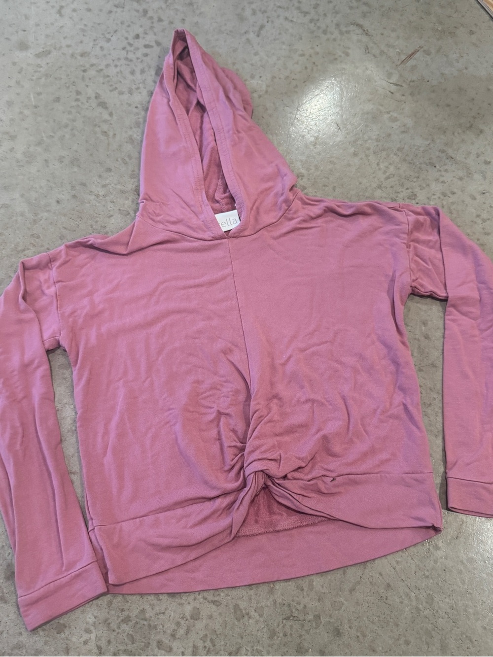 Zella Mauve Hooded Twist-Knot Pullover